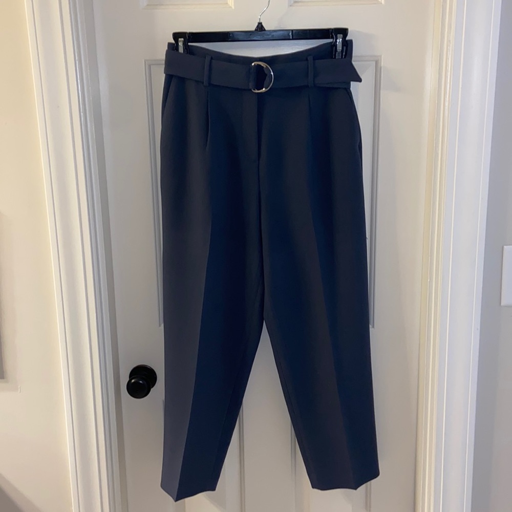 Ann Taylor cornflower/medium blue paper-bag-waist pants, size 6